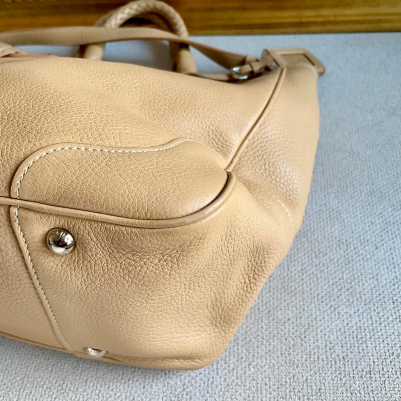 Parda 普拉達 手提肩揹兩用包/工作包/奶茶色/二手美品-11