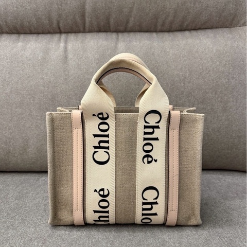 CHLOE woody帆布托特包