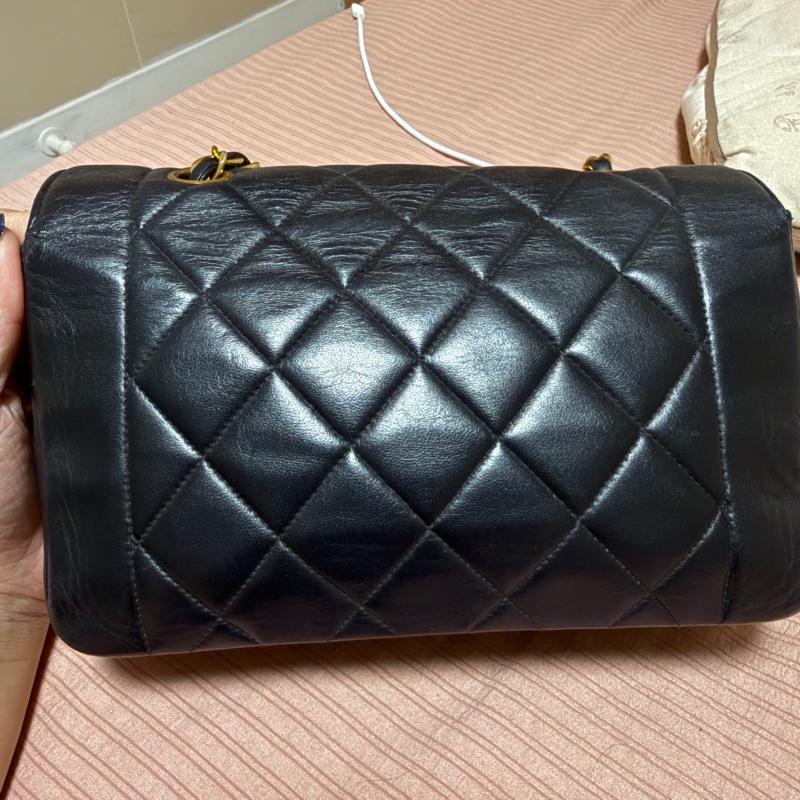 CHANEL 黑金羊皮黛妃包 VINTAGE 保證正品 免鑒定費-4