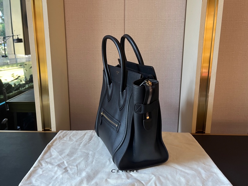Celine賽琳 luggage tote黑色全皮大號笑臉包 30*30*17-1