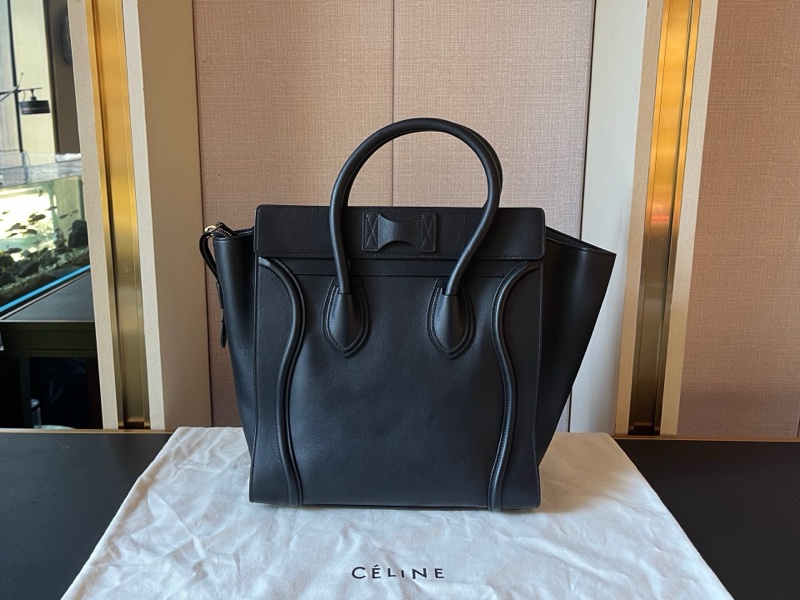 Celine賽琳 luggage tote黑色全皮大號笑臉包 30*30*17-2