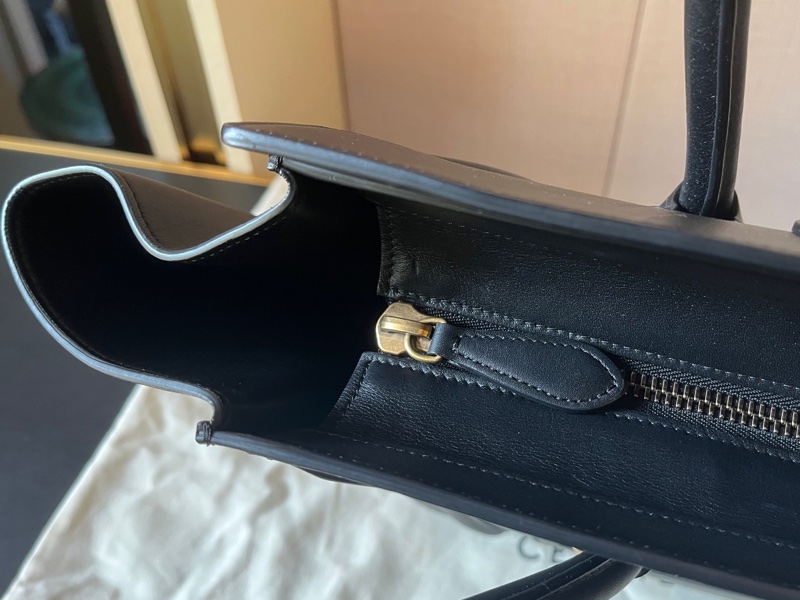 Celine賽琳 luggage tote黑色全皮大號笑臉包 30*30*17-4