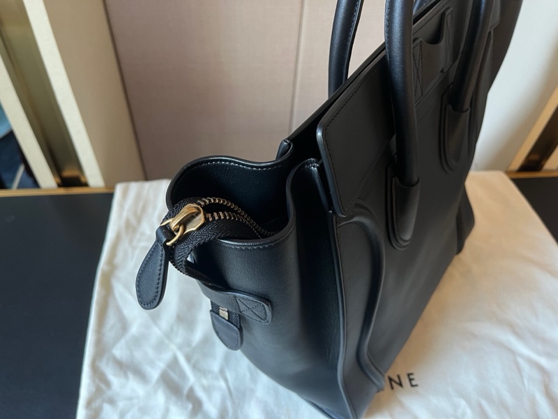 Celine賽琳 luggage tote黑色全皮大號笑臉包 30*30*17-7