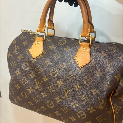 Lv speedy 30 新款老花 波士頓包 附斜背帶