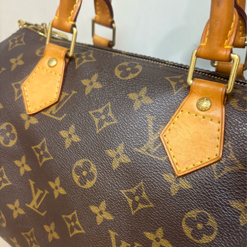 Lv speedy 30 新款老花 波士頓包 附斜背帶-1