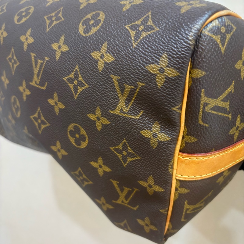 Lv speedy 30 新款老花 波士頓包 附斜背帶-4