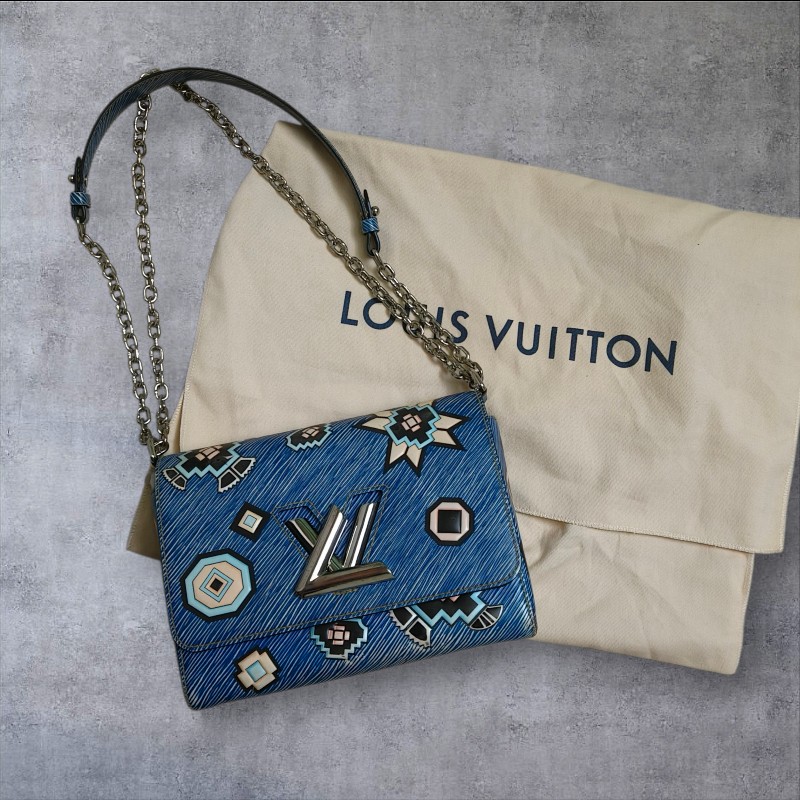 ㊣✨Louis Vuitton✨路易威登(附防塵袋)LV Twist 稀有 圖騰 民俗風 水波紋 旋轉釦 鏈條包 單肩背 肩背包/二手精品/二手包/保證正品🌳二手樹屋🌳-1