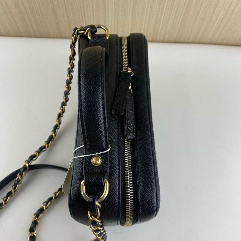 Chanel 黑色相機包 牛皮 21*16*9 98新配件塵袋保卡-8