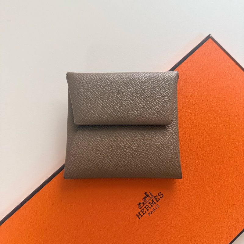 ✔️Hermès Bastia 零錢包 / Epsom皮 / 大象灰-1