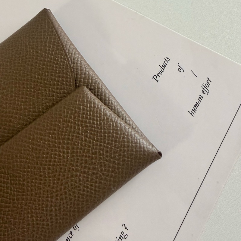 ✔️Hermès Bastia 零錢包 / Epsom皮 / 大象灰-9