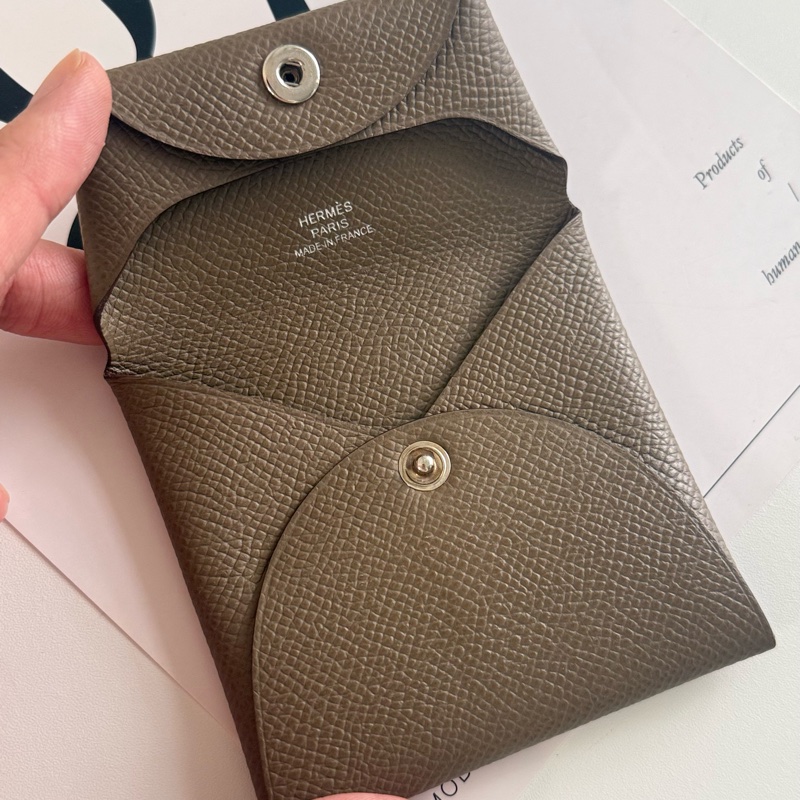 ✔️Hermès Bastia 零錢包 / Epsom皮 / 大象灰-15