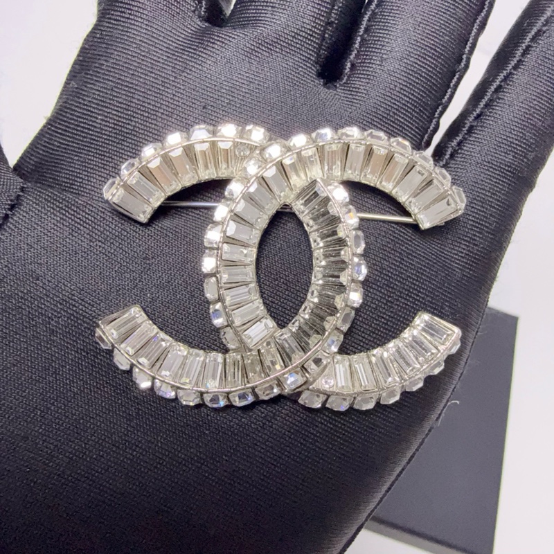 99新CHANEL香奈兒水晶滿鑽胸針方鑽 銀色胸針-1