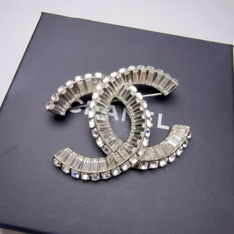 99新CHANEL香奈兒水晶滿鑽胸針方鑽 銀色胸針-7