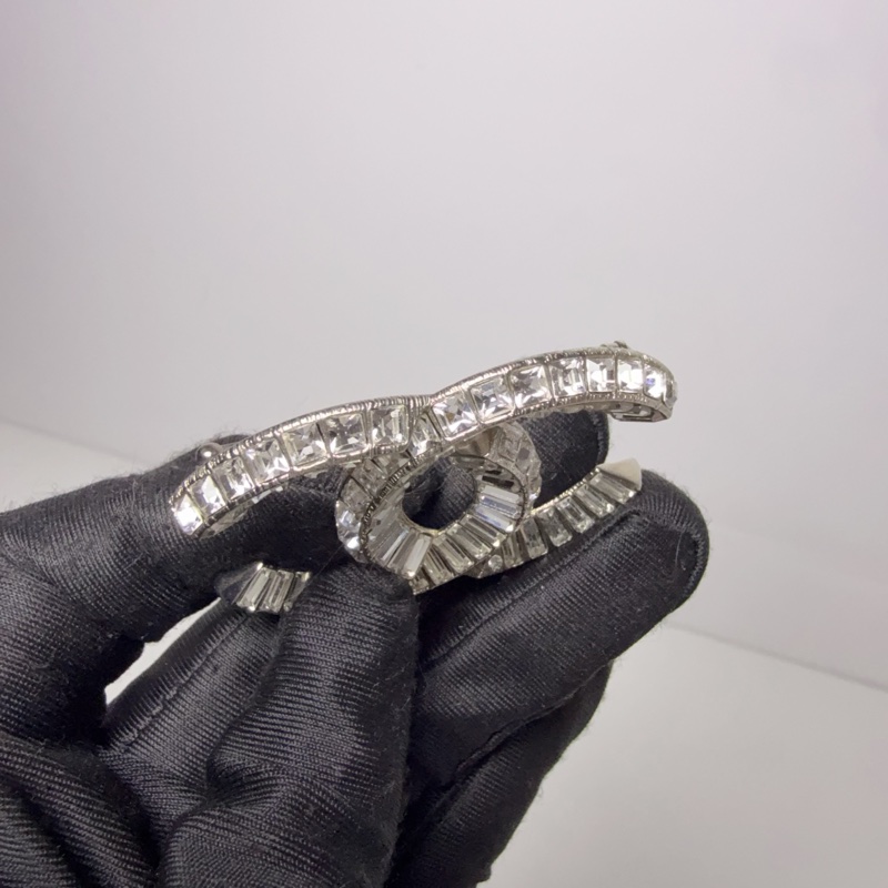 99新CHANEL香奈兒水晶滿鑽胸針方鑽 銀色胸針-9