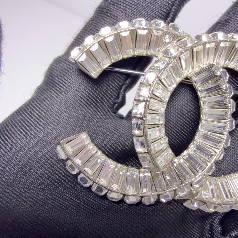 99新CHANEL香奈兒水晶滿鑽胸針方鑽 銀色胸針-10