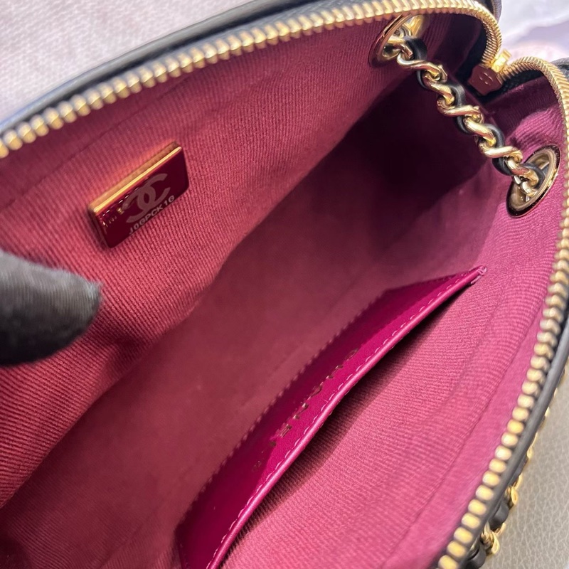 Chanel香奈兒黑金24K金幣相機包小號芯片款-13