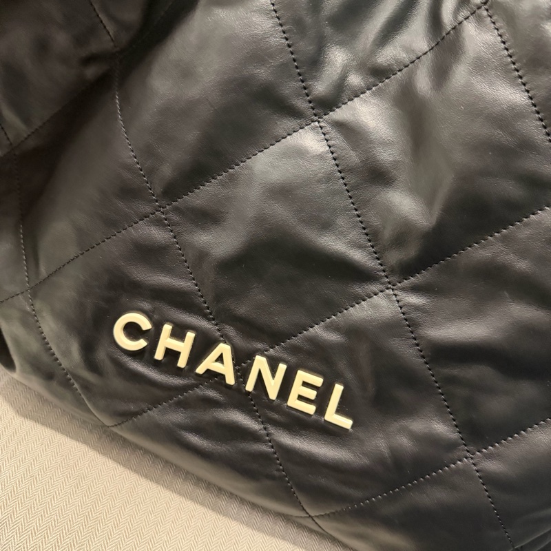 Chanel 香奈兒 22bag 中號 黑金配白字-4