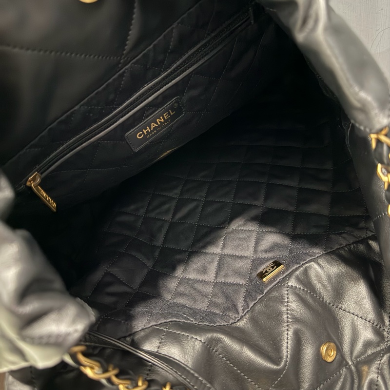 Chanel 香奈兒 22bag 中號 黑金配白字-41