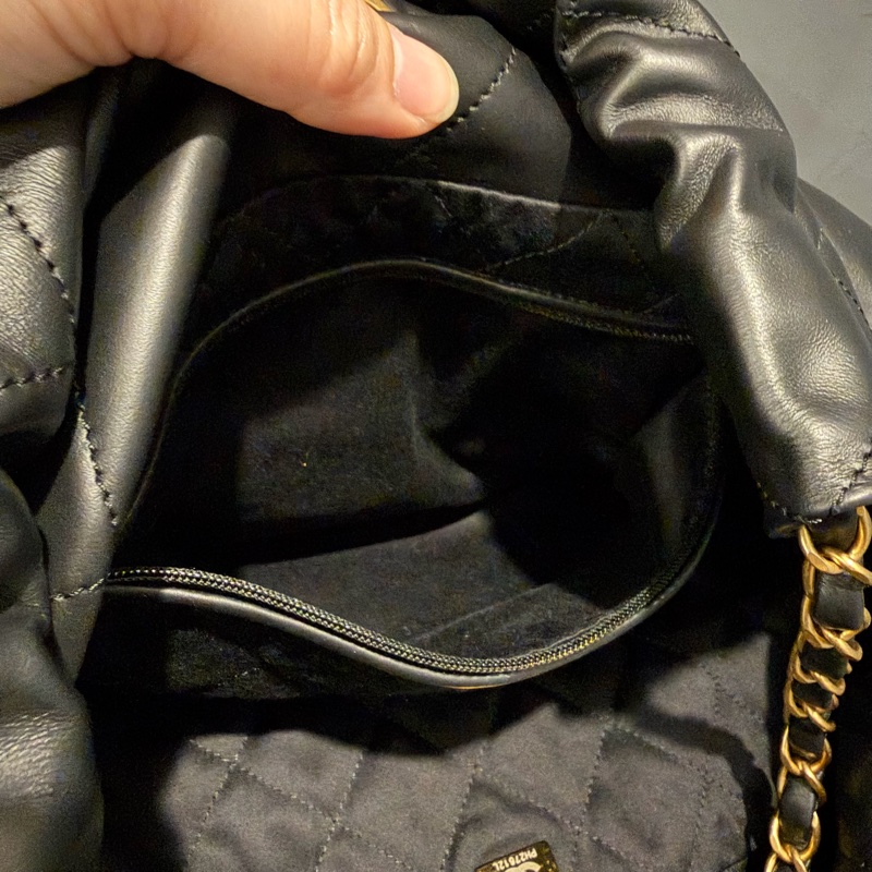 Chanel 香奈兒 22bag 中號 黑金配白字-42