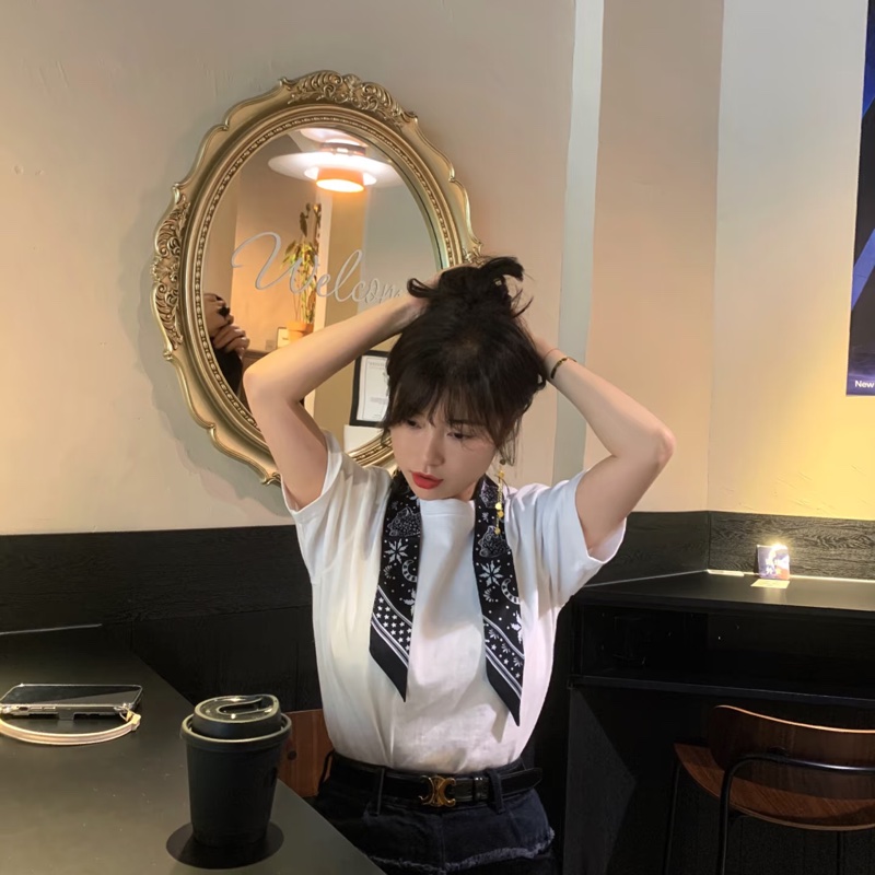 Hermes 愛馬仕 豹富 花豹成雙 Twilly 絲巾 黑白-12