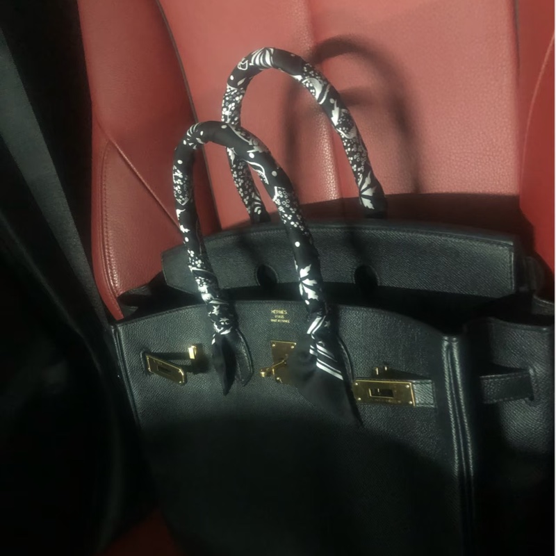 Hermes 愛馬仕 豹富 花豹成雙 Twilly 絲巾 黑白-14