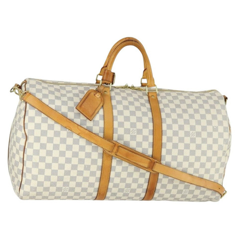 路易威登 Damier Azur Keepall Bandouliere 55 波士頓包 N41429 正品 166321