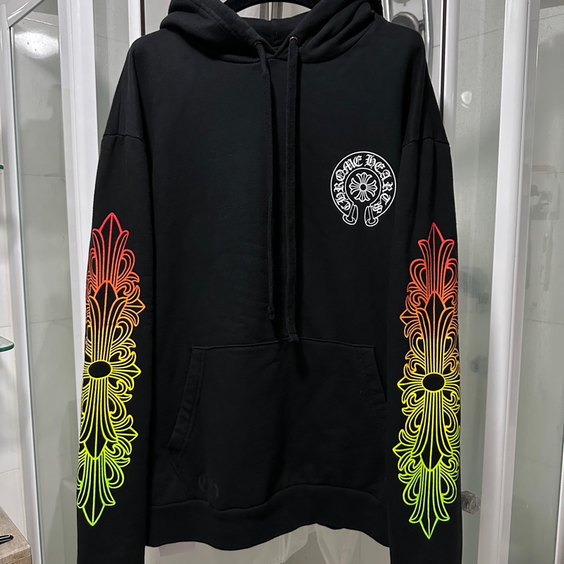 克羅心 chrome hearts 彩色 花臂 漸層 帽t 馬蹄-0