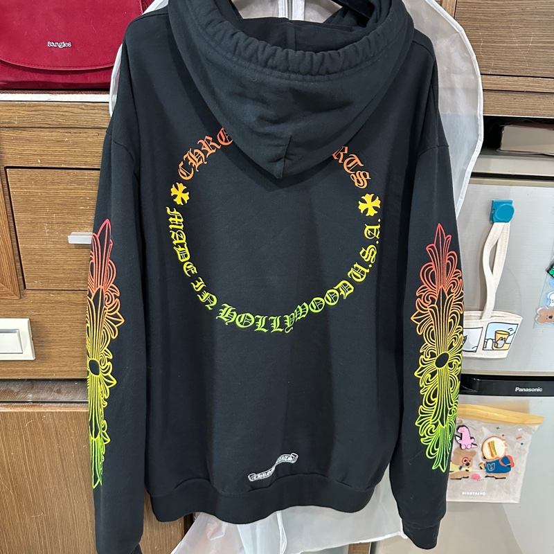 克羅心 chrome hearts 彩色 花臂 漸層 帽t 馬蹄-1