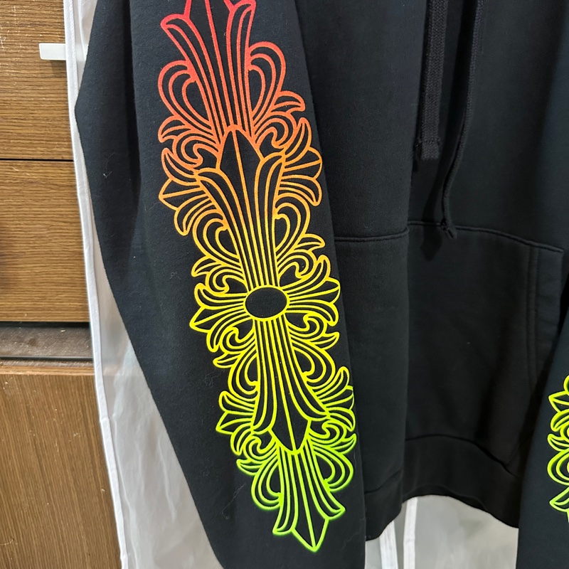 克羅心 chrome hearts 彩色 花臂 漸層 帽t 馬蹄-2