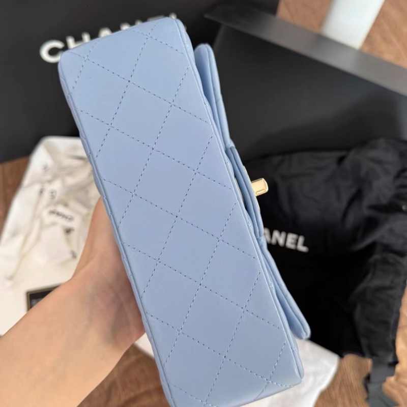 香奈兒Chanel mini classic flap baby藍小羊皮 內膜沒撕有身份卡-3