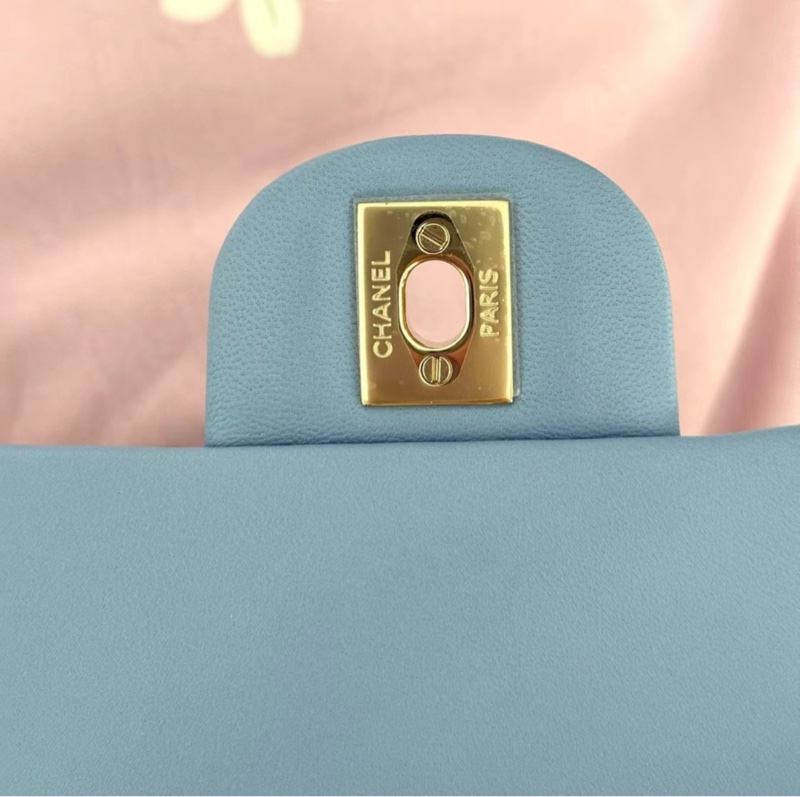 香奈兒Chanel mini classic flap baby藍小羊皮 內膜沒撕有身份卡-4