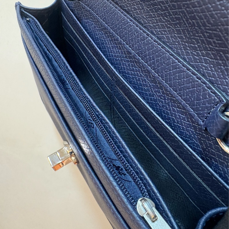 LONGCHAMP WOC 牛皮銀鏈-5