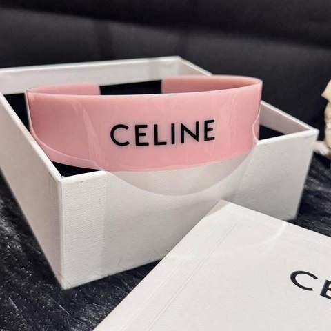 全新 CELINE 粉紅髮飾 髮圈