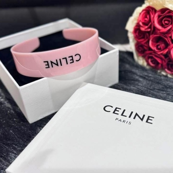 全新 CELINE 粉紅髮飾 髮圈-4