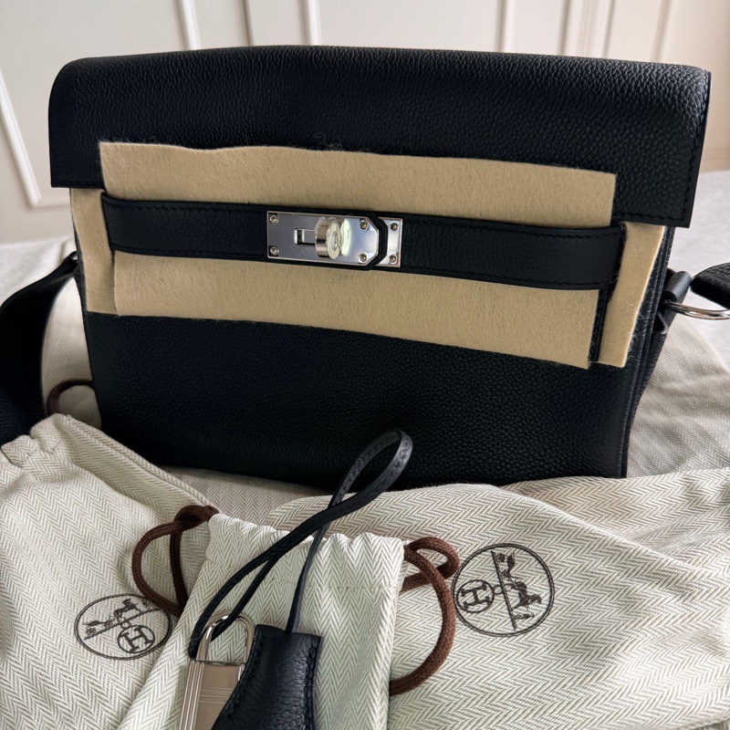 Hermes Kelly Messenger PM 黑銀 togo皮-1
