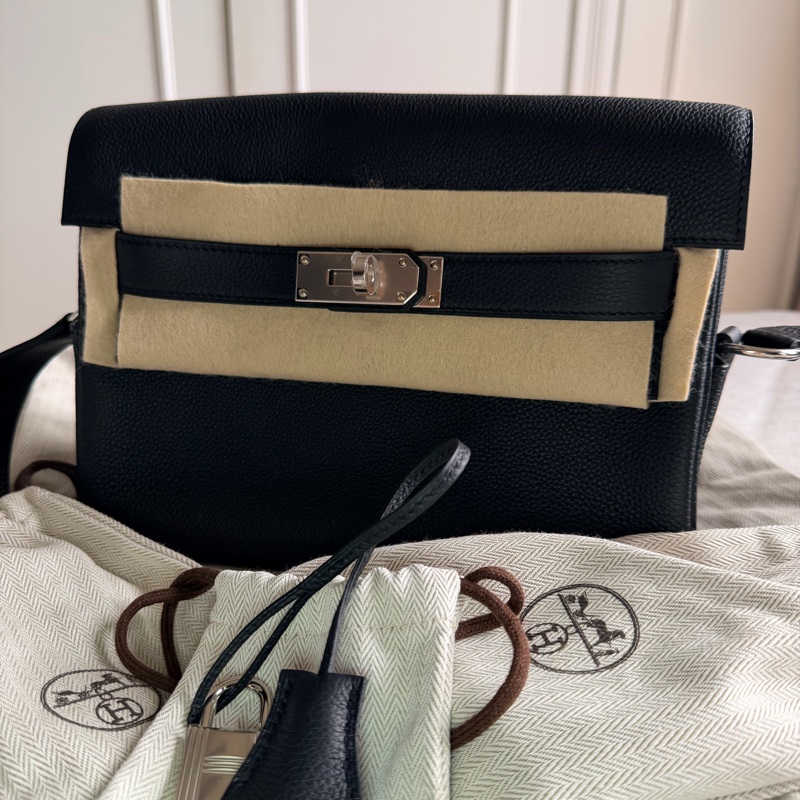 Hermes Kelly Messenger PM 黑銀 togo皮-7