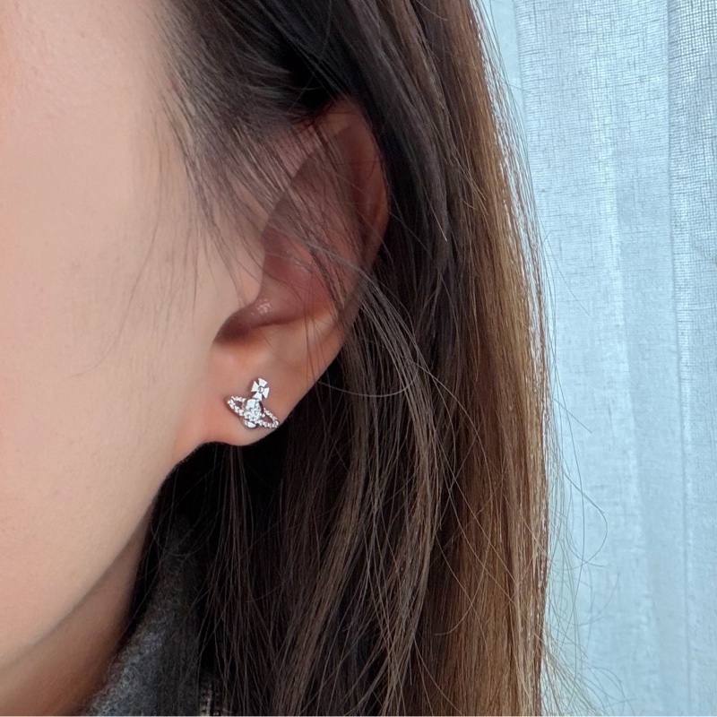 Vivienne Westwood🪐基本款 經典土星 日常耳環Farah earings (銀色)-1