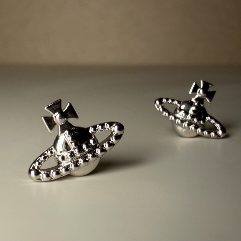 Vivienne Westwood🪐基本款 經典土星 日常耳環Farah earings (銀色)-3