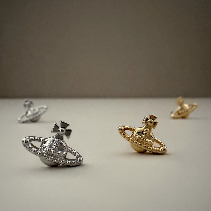 Vivienne Westwood🪐基本款 經典土星 日常耳環Farah earings (銀色)-8
