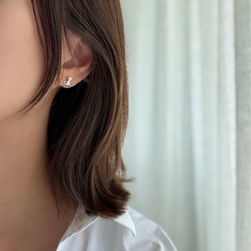 Vivienne Westwood🪐基本款 經典土星 日常耳環Farah earings (銀色)-0