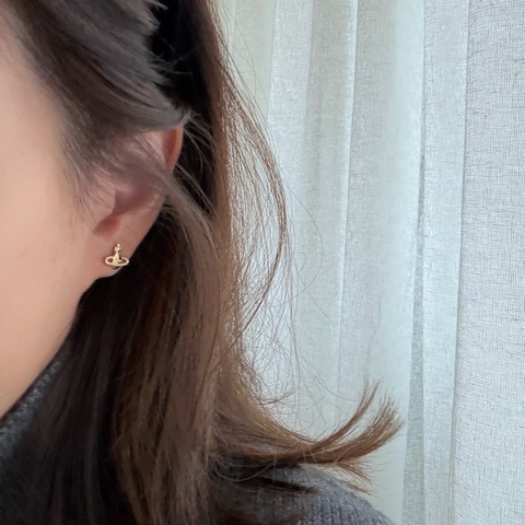 Vivienne Westwood🪐基本款 經典土星 日常耳環Farah earings (金色）