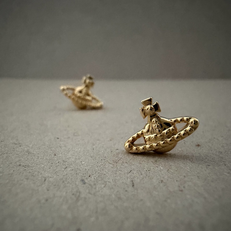 Vivienne Westwood🪐基本款 經典土星 日常耳環Farah earings (金色)-2
