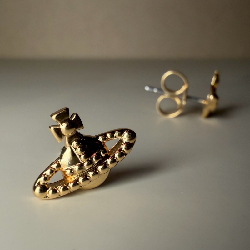 Vivienne Westwood🪐基本款 經典土星 日常耳環Farah earings (金色)-5