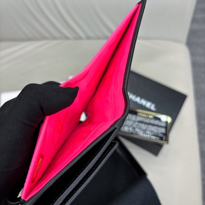 【近新閒置品】Chanel 黑色康鵬短款三折錢包短夾財布-7