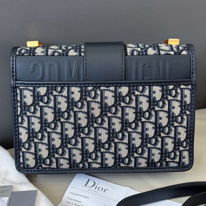 【近新閒置品】迪奧 Dior 藍色Montaigne蒙田郵差包斜挎包-2