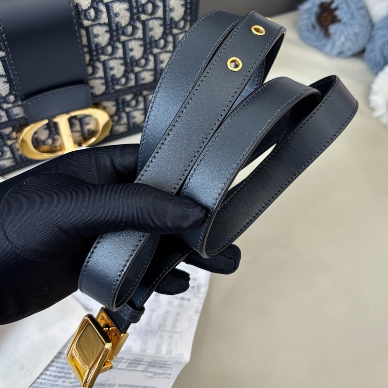 【近新閒置品】迪奧 Dior 藍色Montaigne蒙田郵差包斜挎包-7