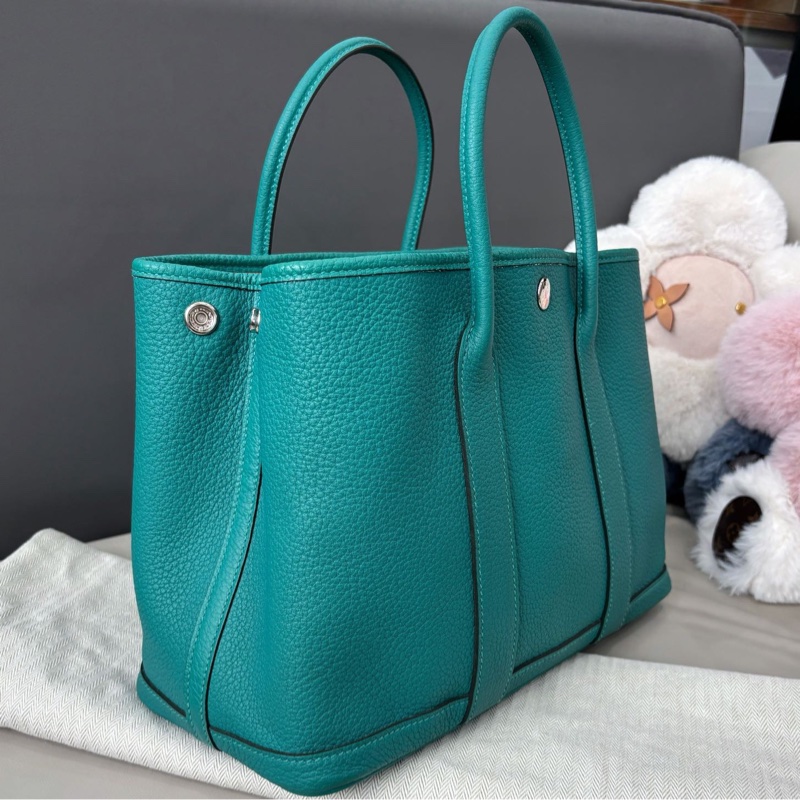 【狀況良好】愛馬仕Hermes U1維羅納綠全皮Garden30花園包 D刻-1