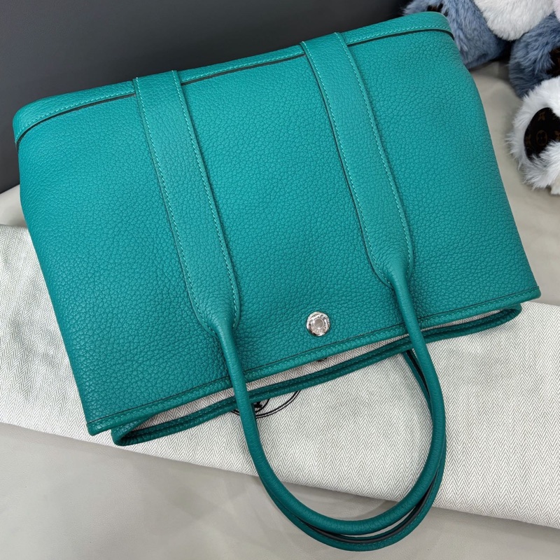 【狀況良好】愛馬仕Hermes U1維羅納綠全皮Garden30花園包 D刻-2