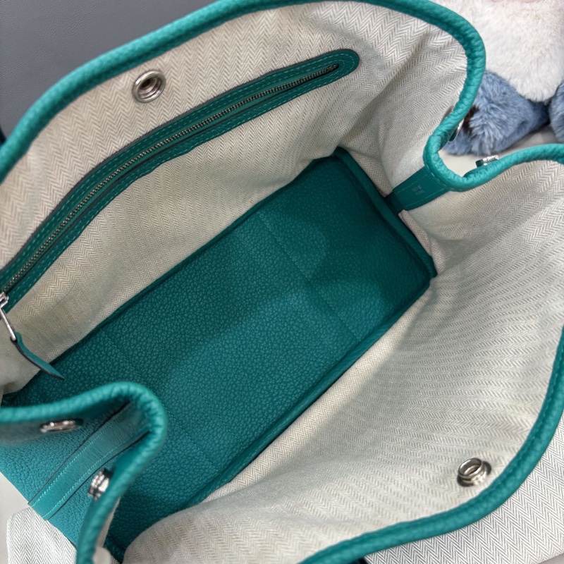 【狀況良好】愛馬仕Hermes U1維羅納綠全皮Garden30花園包 D刻-11