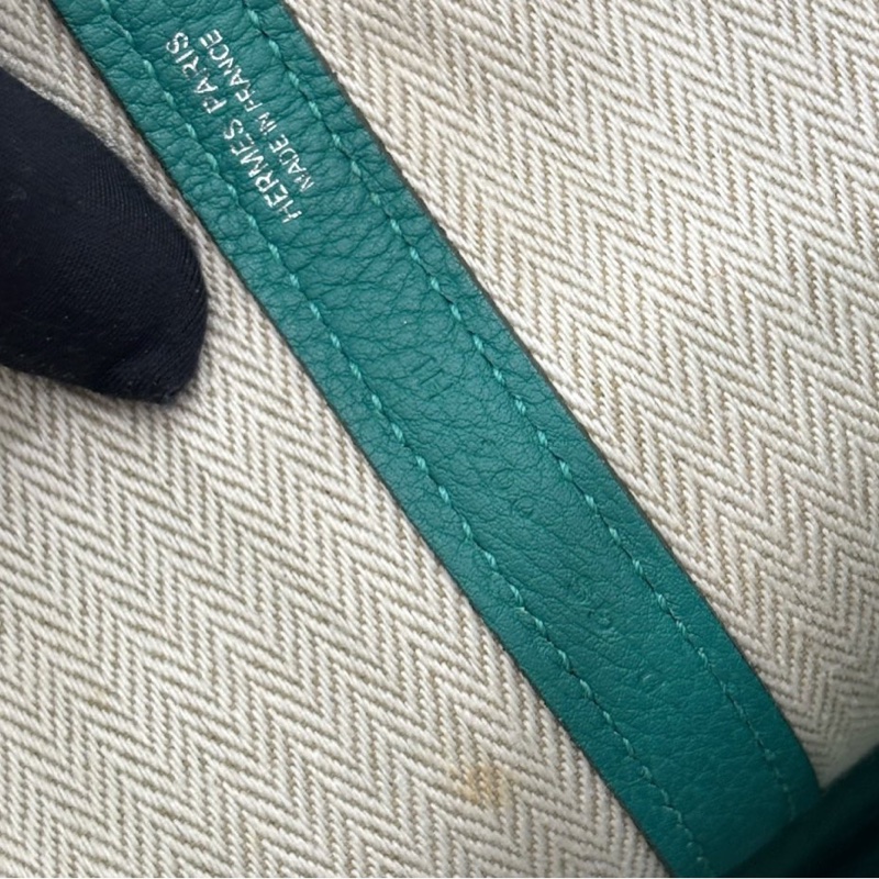【狀況良好】愛馬仕Hermes U1維羅納綠全皮Garden30花園包 D刻-12